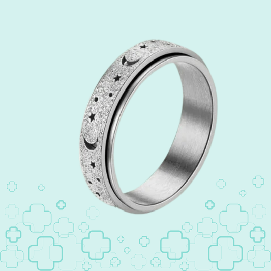 MagTherapy™ 925 Plated Rotatable Moon & Star Slimming Ring