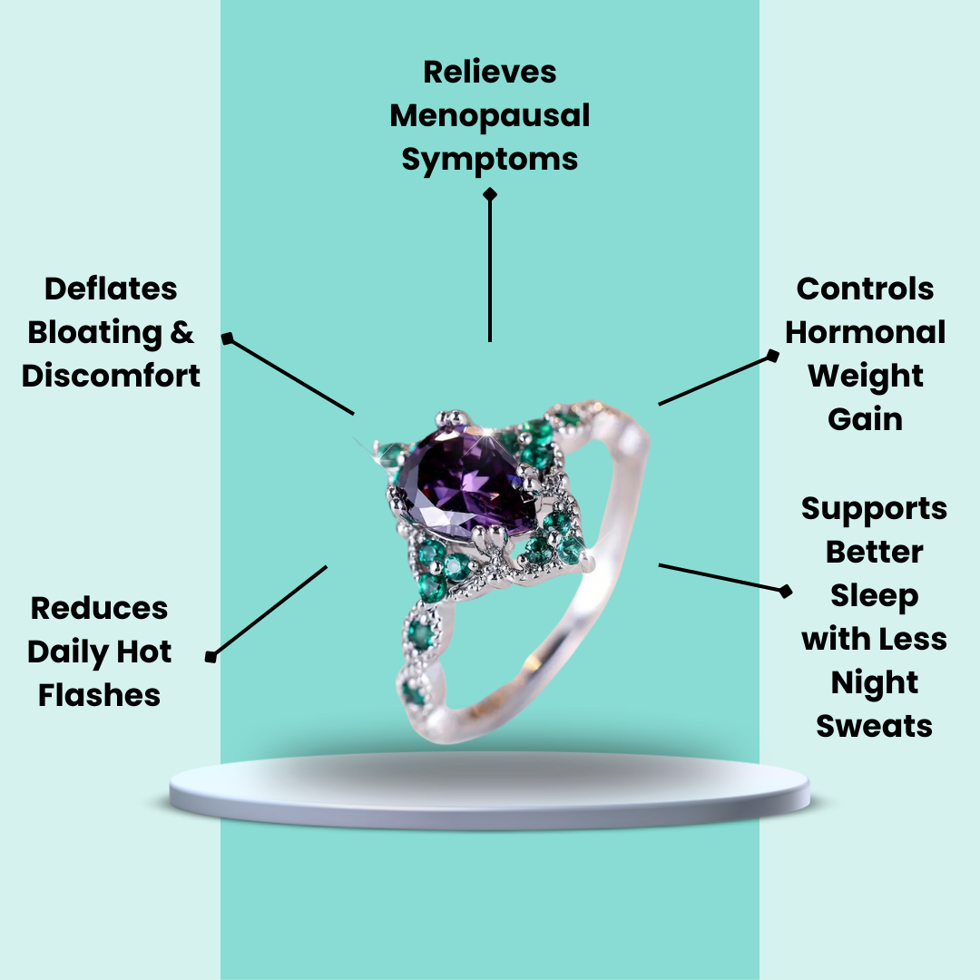 MagTherapy™ 18k Radiant Zirconia Menopause Ring