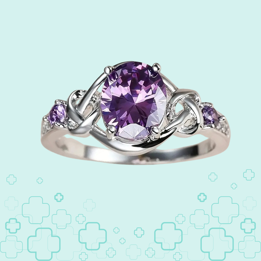 MagTherapy™ 18k Purple Zirconia Stone Menopause Ring