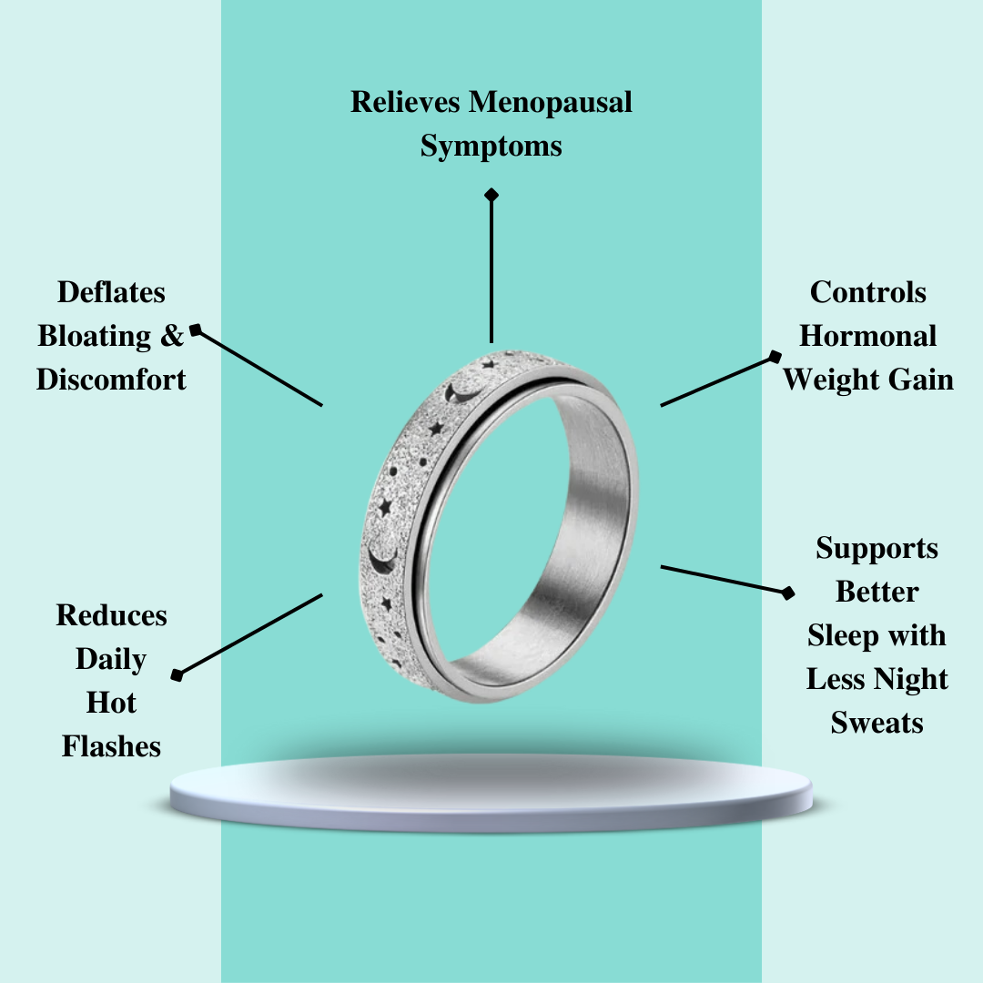 MagTherapy™ 925 Plated Rotatable Moon & Star Slimming Ring