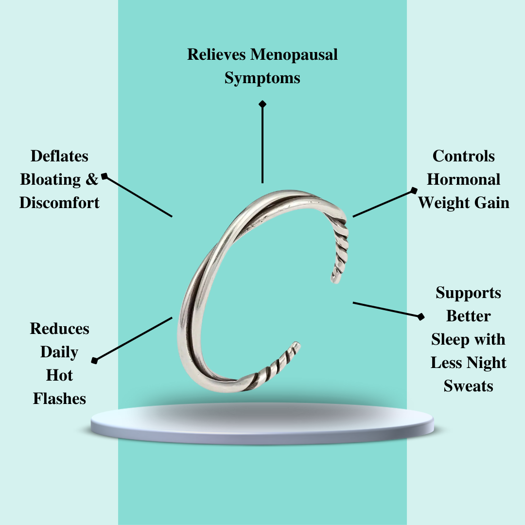 MagTherapy™ 925  Unique Twisted Wire Menopause Bracelet