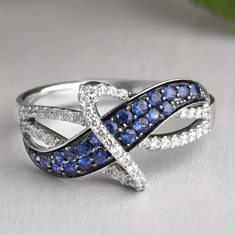 MagTherapy™ 18k Sapphire Zirconia Menopause Ring