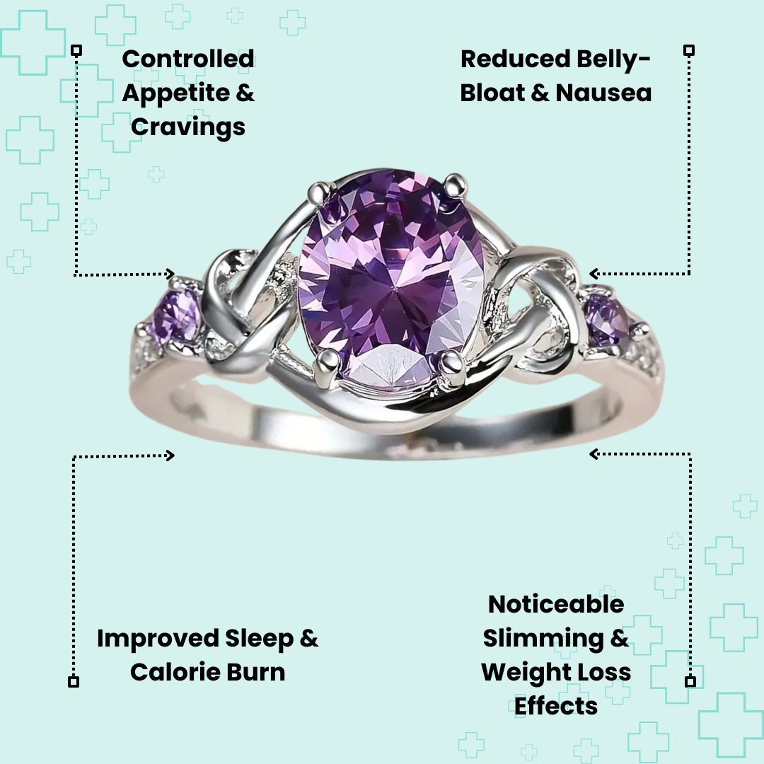 MagTherapy™ 18k Purple Zirconia Stone Menopause Ring