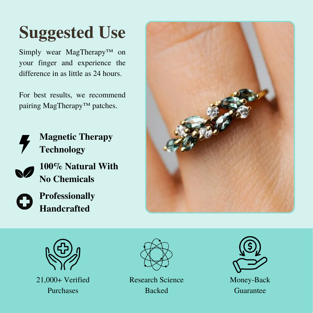 MagTherapy™ 18k Leaf Promise Menopause Ring