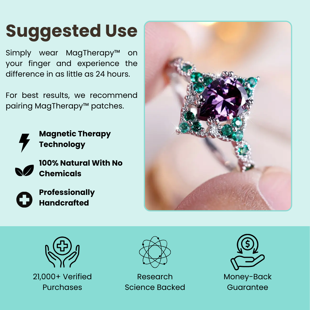 MagTherapy™ 18k Radiant Zirconia Menopause Ring