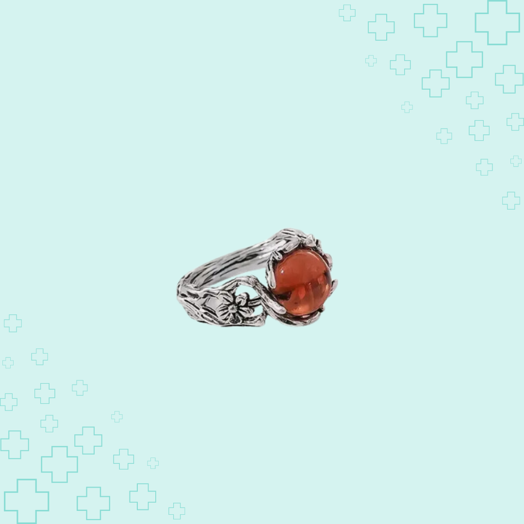 MagTherapy™ 18k Vintage Amber Menopause Ring