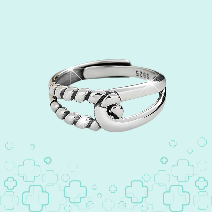 MagTherapy™ 925 Geometric Hollow Menopause Ring