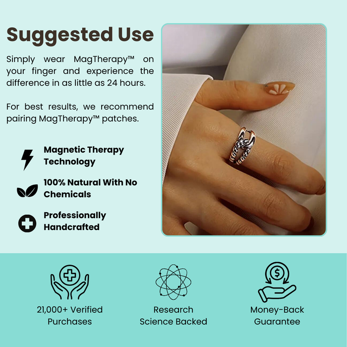 MagTherapy™ 925 Geometric Hollow Menopause Ring