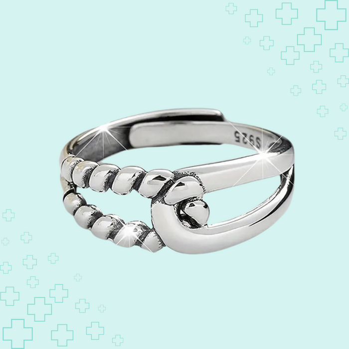 MagTherapy™ 925 Geometric Hollow Menopause Ring