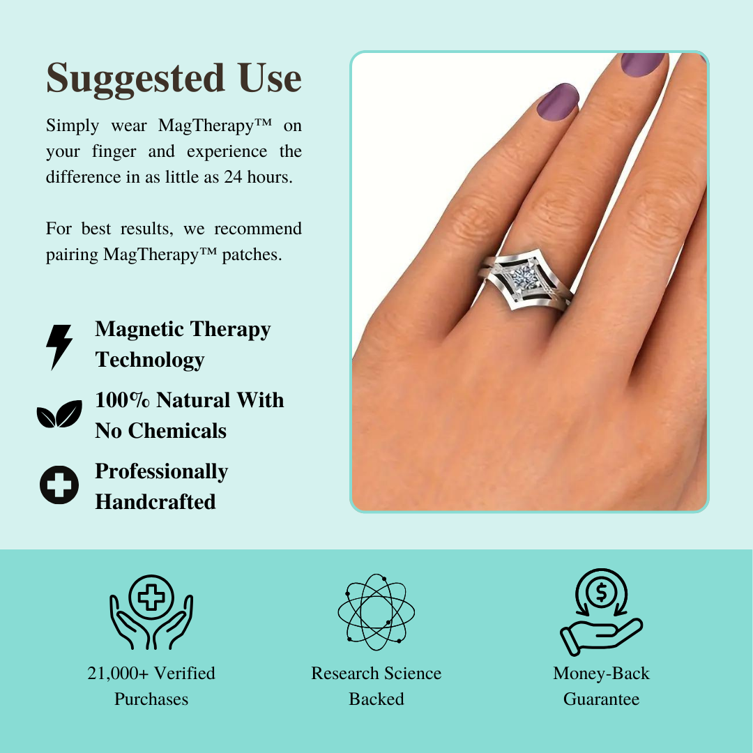 MagTherapy™ 925 Rhombus Inlaid Menopause Ring