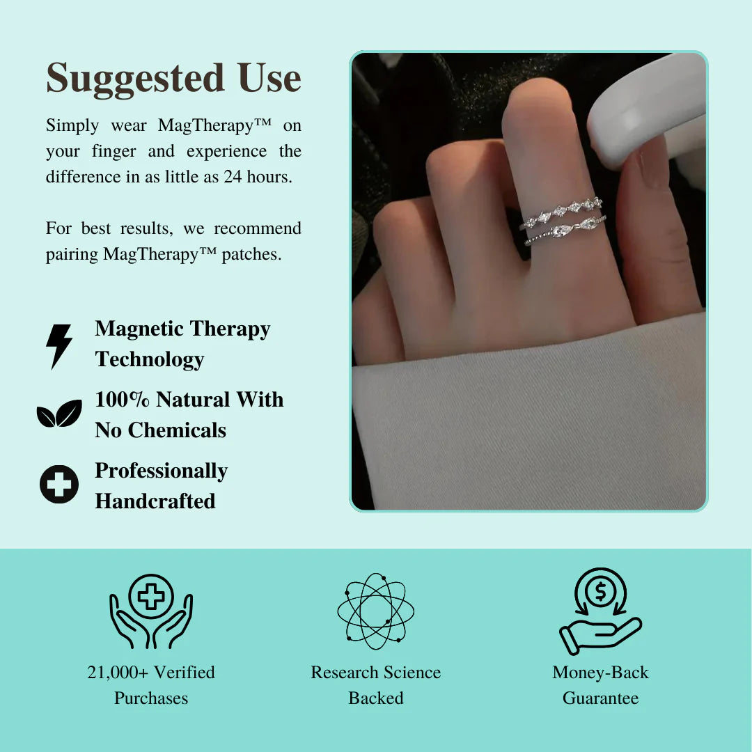 MagTherapy™ 925 Paved Bow Knot Menopause Ring