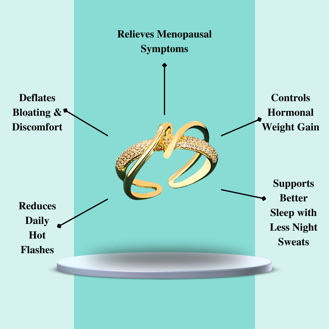 MagTherapy™ Open Inlaid Zircon Menopause Ring