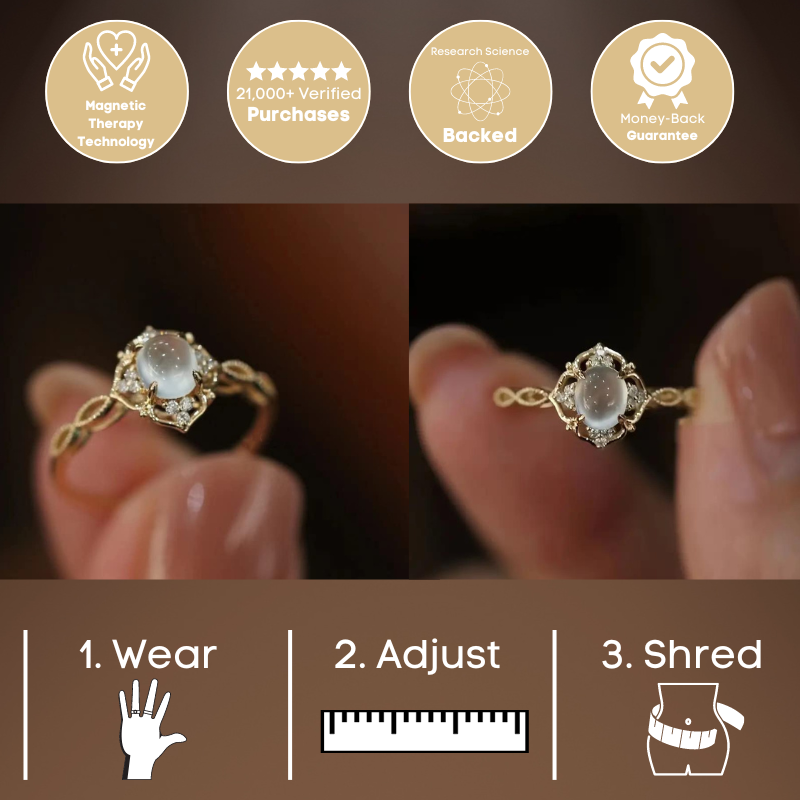 MagTherapy™ Celestial Moonstone Slimming Ring