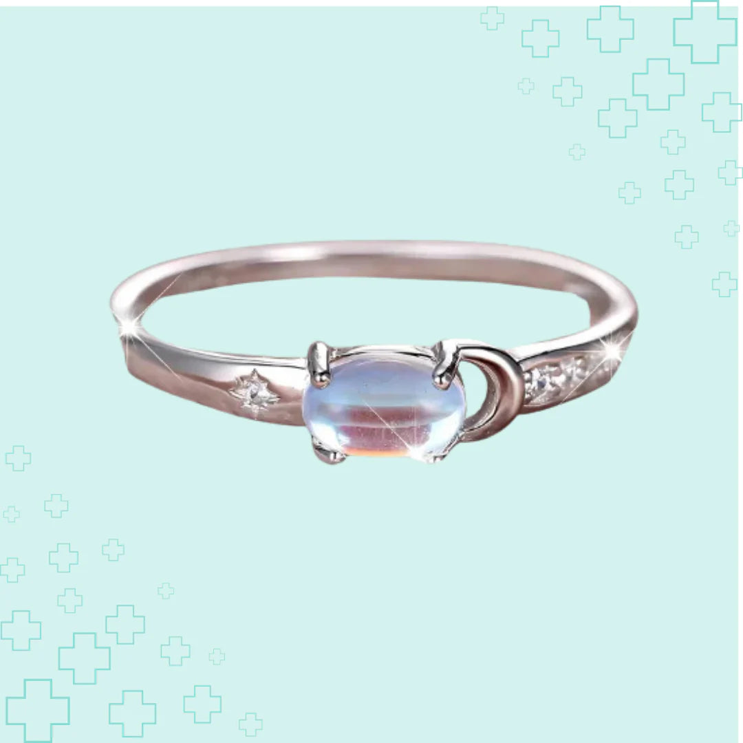 MagTherapy™ 925 Plated Shiny Moonstone Menopause Ring 2.0