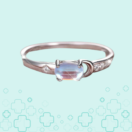 MagTherapy™ 925 Plated Shiny Moonstone Menopause Ring