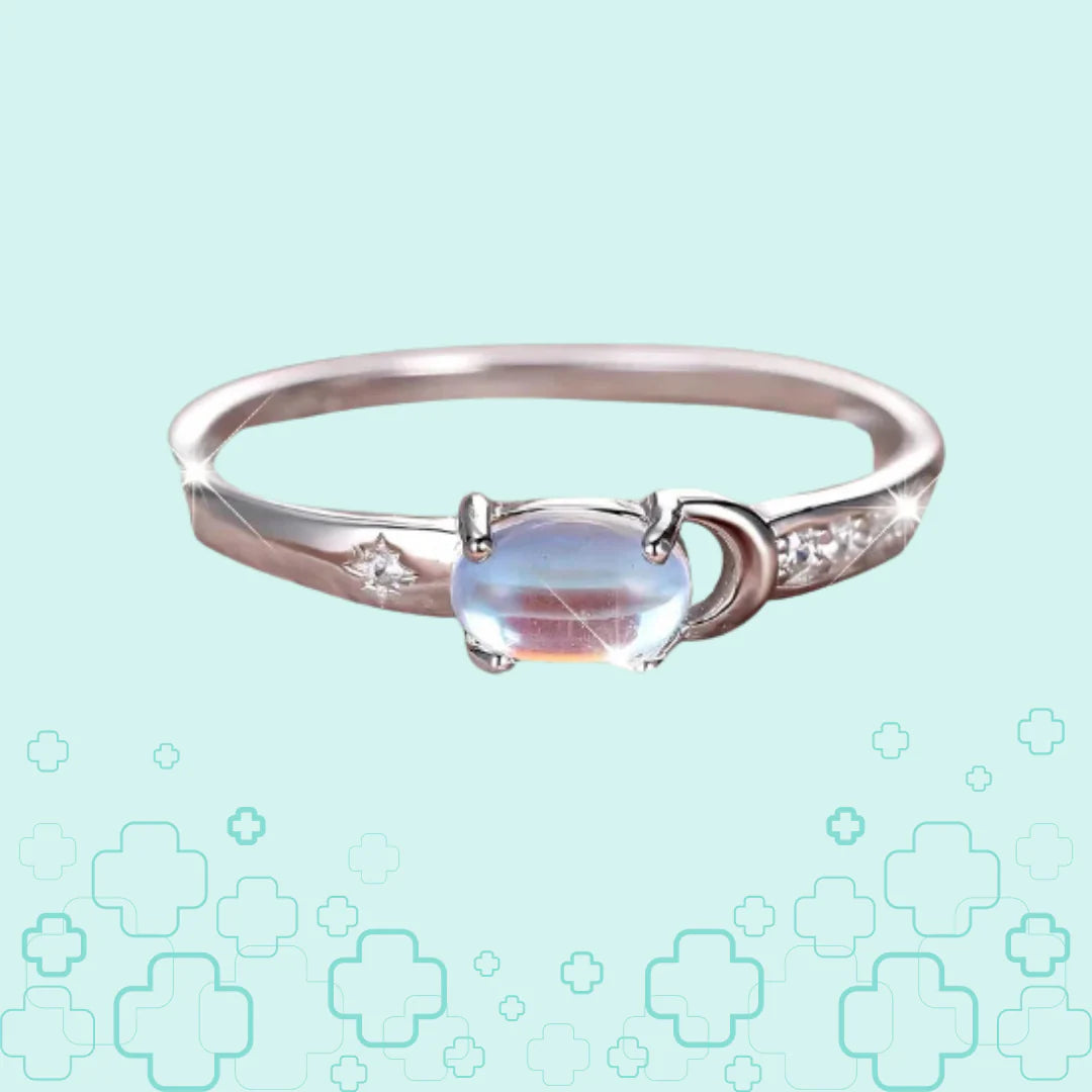 MagTherapy™ 925 Plated Shiny Moonstone Menopause Ring 2.0