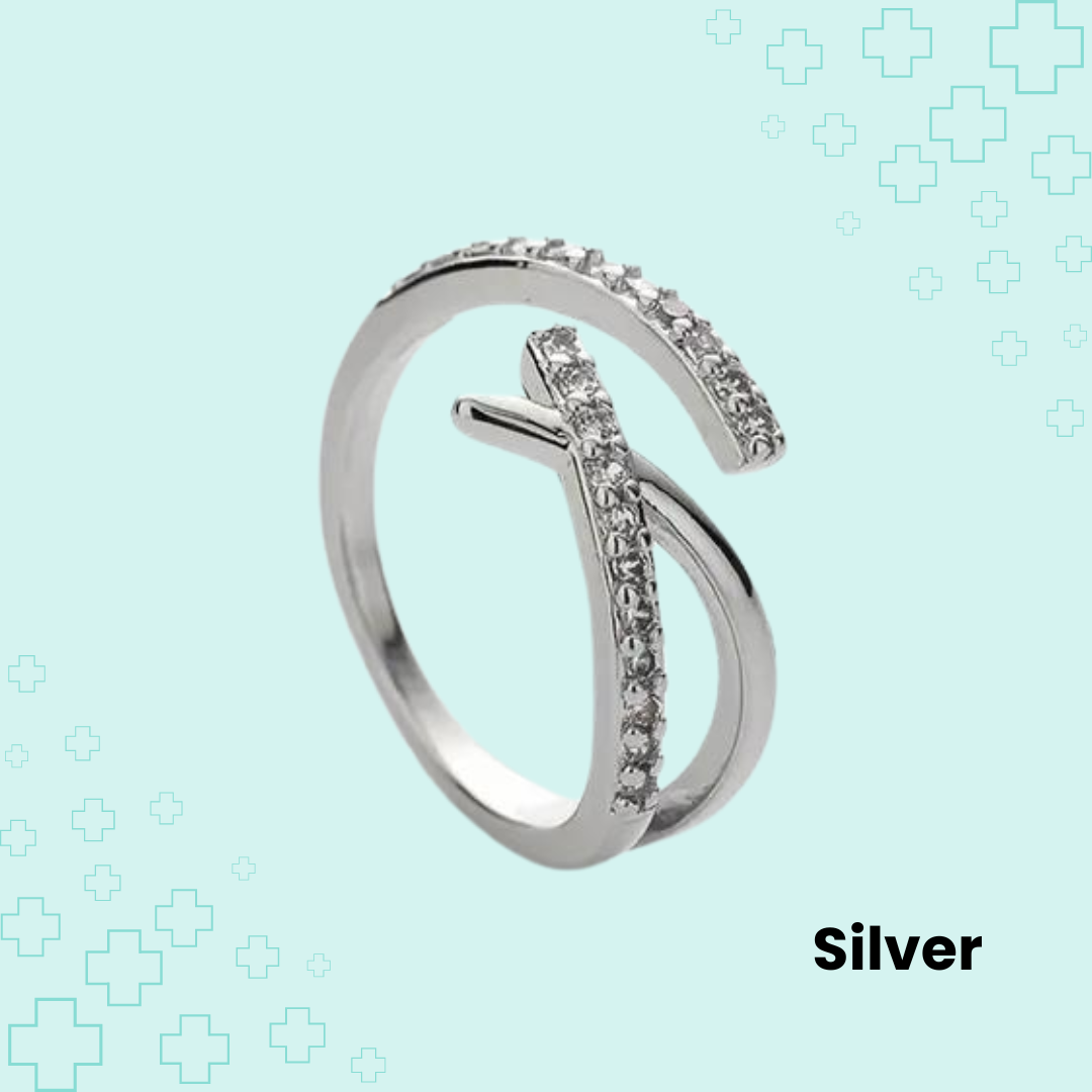 MagTherapy™ 925 Vintage Zirconia Spiral Menopause Ring