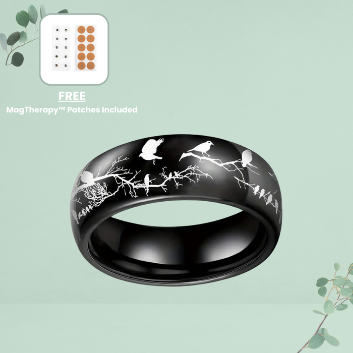 MagTherapy™ 18k Stainless Bird Pattern Menopause Ring