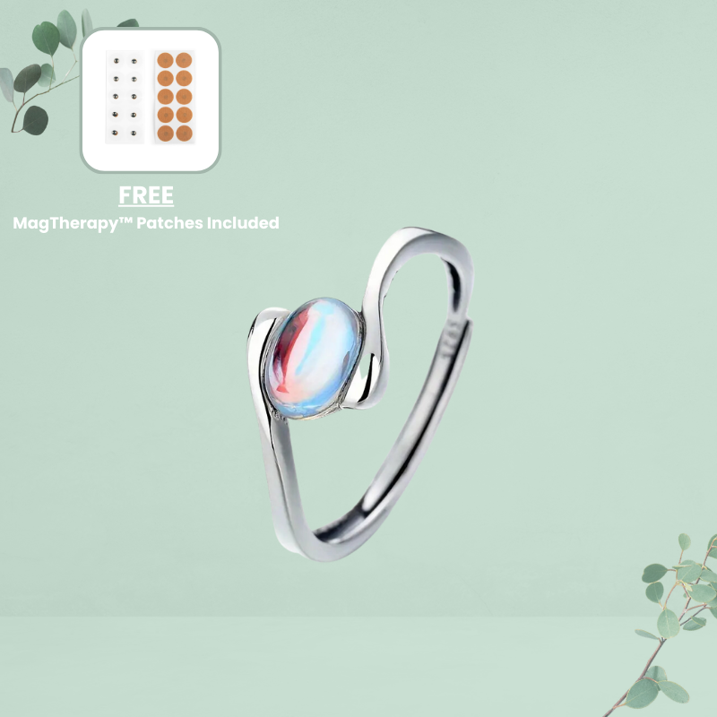 MagTherapy™ 925 Silver Moonstone Menopause Ring