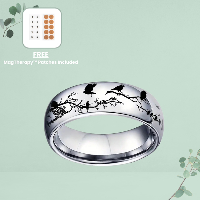 MagTherapy™ 18k Stainless Bird Pattern Menopause Ring